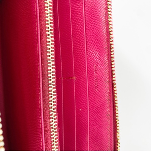 Prada Large Saffiano Leather Long Zippy Wallet Magenta Hot Pink - Picture 12 of 13